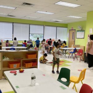 School Age classroom with kids doing various activities