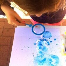 A child making an art project